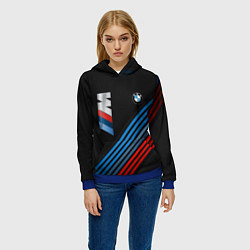 Толстовка-худи женская BMW STRIPE, цвет: 3D-синий — фото 2