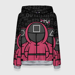 Толстовка-худи женская SQUID GAME: ФИГУРКИ СТРАЖЕЙ, цвет: 3D-меланж
