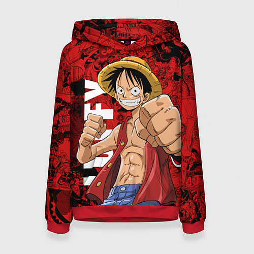 Женская толстовка Манки Д Луффи, One Piece / 3D-Красный – фото 1