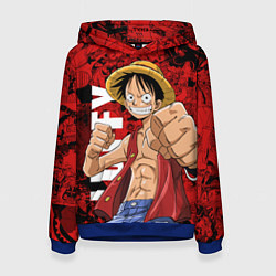 Толстовка-худи женская Манки Д Луффи, One Piece, цвет: 3D-синий