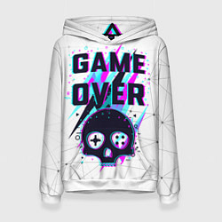 Толстовка-худи женская Game OVER - NEON 3D, цвет: 3D-белый