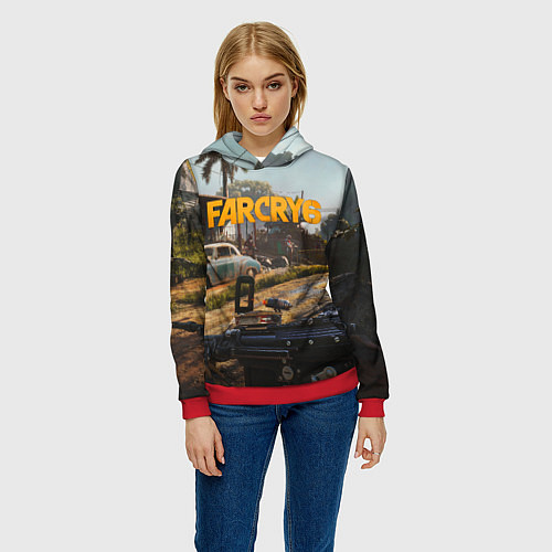 Женская толстовка Far Cry 6 game art / 3D-Красный – фото 3