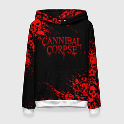 Толстовка-худи женская CANNIBAL CORPSE КРАСНЫЕ ЧЕРЕПА, цвет: 3D-белый