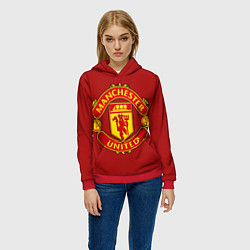 Толстовка-худи женская Manchester United F C, цвет: 3D-красный — фото 2