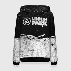 Толстовка-худи женская Линкин Парк Лого Рок ЧБ Linkin Park Rock, цвет: 3D-черный