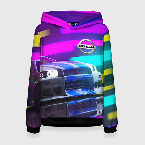 Женская толстовка NISSAN GT-R SKYLINE / 3D-Черный – фото 1