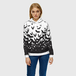 Толстовка-худи женская Летучие кровососы, цвет: 3D-белый — фото 2