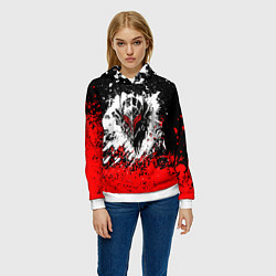 Толстовка-худи женская Берсерк: Брызги красок, цвет: 3D-белый — фото 2
