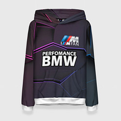 Толстовка-худи женская BMW Perfomance, цвет: 3D-белый
