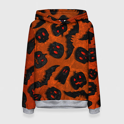 Женская толстовка Halloween print / 3D-Меланж – фото 1