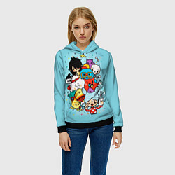Толстовка-худи женская Toca LifeЖ Персонажи, цвет: 3D-черный — фото 2