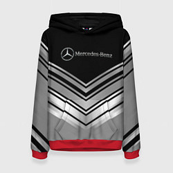 Толстовка-худи женская Mercedes-Benz Текстура, цвет: 3D-красный