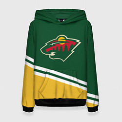 Толстовка-худи женская Minnesota Wild NHL, цвет: 3D-черный