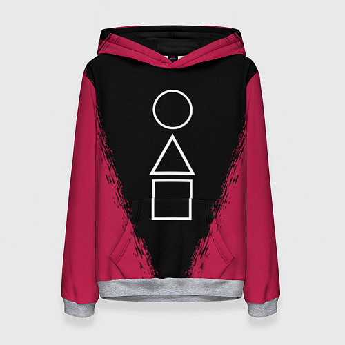 Женская толстовка Игра в кальмара: Фигуры игры / 3D-Меланж – фото 1