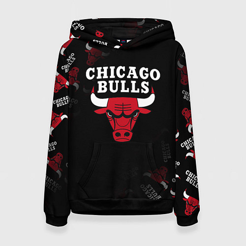 Женская толстовка ЧИКАГО БУЛЛС БЫКИ CHICAGO BULLS / 3D-Черный – фото 1