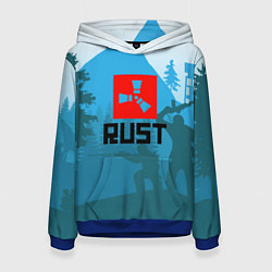 Толстовка-худи женская Выживалка Раст, цвет: 3D-синий