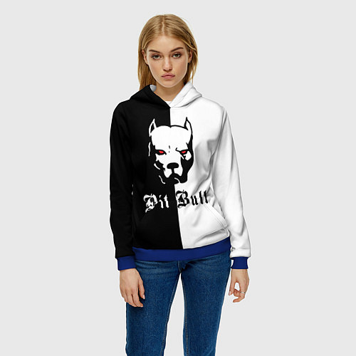 Женская толстовка Pit Bull боец / 3D-Синий – фото 3