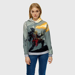 Толстовка-худи женская Dragonborne is here, цвет: 3D-меланж — фото 2
