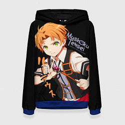 Толстовка-худи женская Реинкарнация безработного - Рудеус Грейрат, цвет: 3D-синий