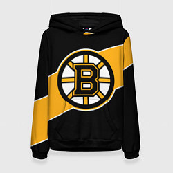 Толстовка-худи женская Бостон Брюинз, Boston Bruins, цвет: 3D-черный