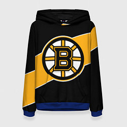 Толстовка-худи женская Бостон Брюинз, Boston Bruins, цвет: 3D-синий