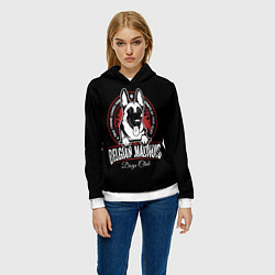 Толстовка-худи женская Бельгийская Овчарка Малинуа, цвет: 3D-белый — фото 2