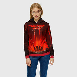 Толстовка-худи женская GHOST OF TSUSHIMA САМУРИ В ОГНЕ, цвет: 3D-красный — фото 2