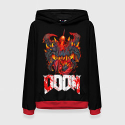 Толстовка-худи женская Какодемон Cacodemon Doom, цвет: 3D-красный