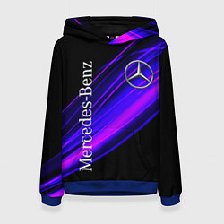 Толстовка-худи женская MERCEDES-BENZ МЕРСЕДЕС-БЕНЗ ПУРПУРНЫЙ, цвет: 3D-синий
