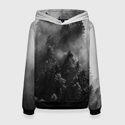 Толстовка-худи женская МРАЧНЫЙ ЛЕС FOREST, цвет: 3D-черный