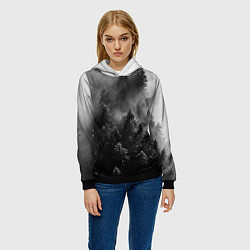 Толстовка-худи женская МРАЧНЫЙ ЛЕС FOREST, цвет: 3D-черный — фото 2