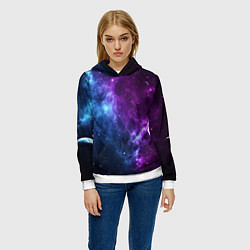 Толстовка-худи женская NEON GALAXY НЕОНОВЫЙ КОСМОС, цвет: 3D-белый — фото 2