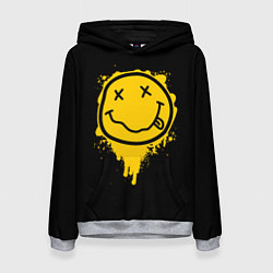 Женская толстовка NIRVANA LOGO SMILE, БРЫЗГИ КРАСОК