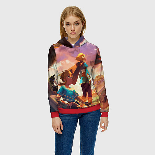 Женская толстовка Legend of Zelda Легенда о Зельде / 3D-Красный – фото 3