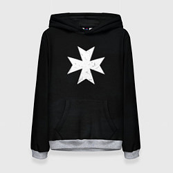 Толстовка-худи женская Черные Храмовники раскраска доспеха, цвет: 3D-меланж