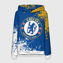 Толстовка-худи женская ЧЕЛСИ, БРЫЗГИ КРАСОК, цвет: 3D-белый