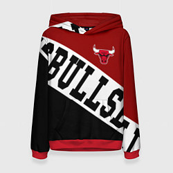 Толстовка-худи женская Чикаго Буллз, Chicago Bulls, SPORT, цвет: 3D-красный