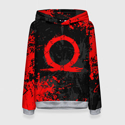 Женская толстовка GOD OF WAR LOGO RED, БРЫЗГИ КРАСОК