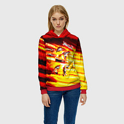 Толстовка-худи женская Firepower - Judas Priest, цвет: 3D-красный — фото 2