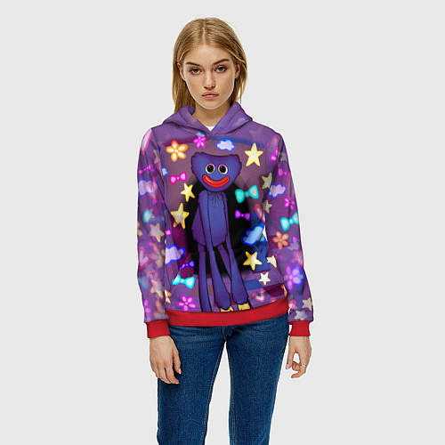 Женская толстовка POPPY PLAYTIME - МИЛЫЙ ХАГГИ ВАГГИ / 3D-Красный – фото 3