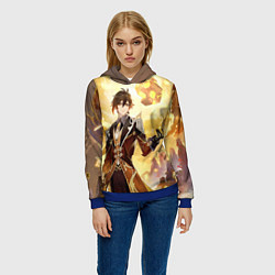 Толстовка-худи женская Zhongli Order, цвет: 3D-синий — фото 2