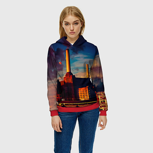 Женская толстовка Animals - Pink Floyd / 3D-Красный – фото 3