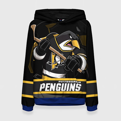 Женская толстовка Питтсбург Пингвинз, Pittsburgh Penguins / 3D-Синий – фото 1