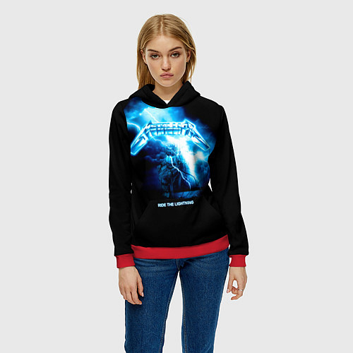 Женская толстовка Ride the Lightning Metallica / 3D-Красный – фото 3