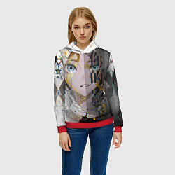 Толстовка-худи женская Твоя тень, цвет: 3D-красный — фото 2