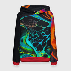 Толстовка-худи женская Огни большого города, цвет: 3D-красный