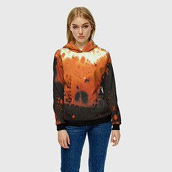 Толстовка-худи женская Коллекция Journey Оранжевый взрыв 126-3 2, цвет: 3D-черный — фото 2