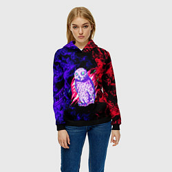 Толстовка-худи женская Токийский гуль Сова, цвет: 3D-черный — фото 2