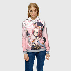 Толстовка-худи женская GENSHIN IMPACT, ДИОНА ГЕНШИН ИМПАКТ, цвет: 3D-меланж — фото 2