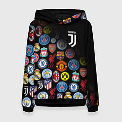 Толстовка-худи женская JUVENTUS LOGOBOMBING SPORT, цвет: 3D-черный